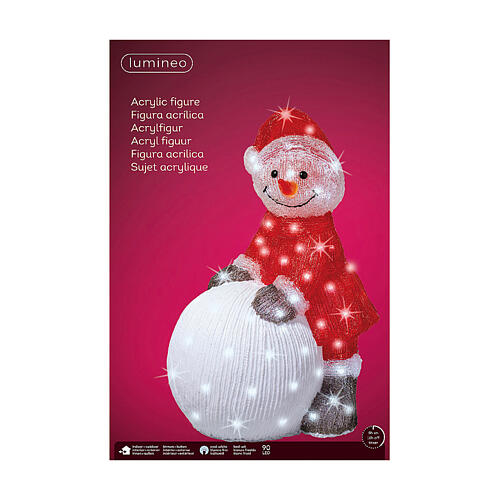 Pupazzo luminoso 30x40x60 cm 90 LED interno esterno acrilico 3