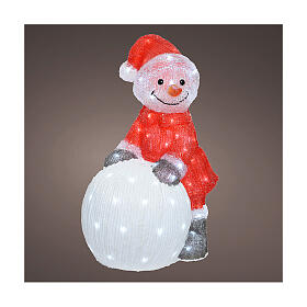 Boneco de neve luminoso 30x40x60 cm 90 LEDs interior e exterior acrílico