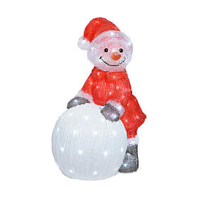 Boneco de neve luminoso 30x40x60 cm 90 LEDs interior e exterior acrílico