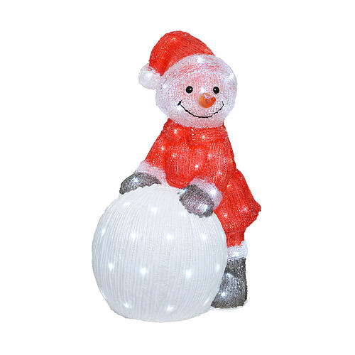 Boneco de neve luminoso 30x40x60 cm 90 LEDs interior e exterior acrílico 2