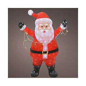 Lighted Santa Claus, 180 LEDs, acrylic indoor/outdoor figure, 14x26x35 in