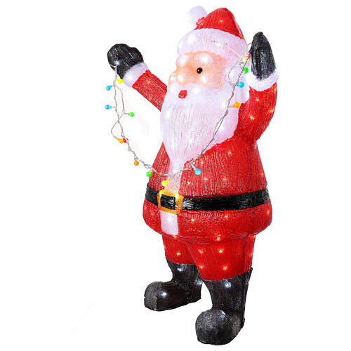 Lighted Santa Claus, 180 LEDs, acrylic indoor/outdoor figure, 14x26x35 in 4