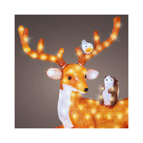 Deer, squirrel and bird, 140 LEDs, acrylic figure for indoor and outdoor, 12x32x26 in 2