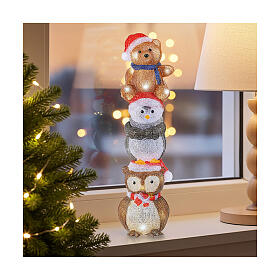 Figura luminosa búho pingüino osito 80 LED 20x20x60 cm interior exterior