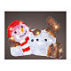 Pupazzo di neve sdraiato acrilico 30x20x20 cm interno esterno 30 LED s1