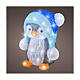 Pingüino luminoso con gorro navideño 60 LED 25x25x30 cm s1