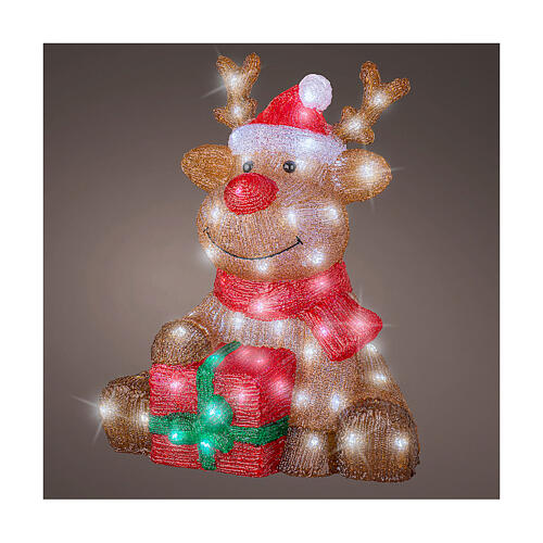 Reno navideño 80 LED 35x40x45 cm interior exterior acrílico 2