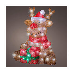 Renna natalizia 80 LED 35x40x45 cm interno esterno acrilico