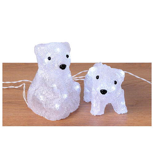 Set of 5 polar bears, acrylic indoor/outdoor decorations, 70 LEDs, 6x4x4 in 4