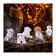 Set of 5 acrylic polar bears 70 LEDs inside and outside 15x10x10 cm s1