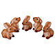 Set of 5 lighted bunnies, 70 LEDs, indoor/outdoor, 6x4x6 in, acrylic s5