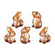 Conjunto 5 coelhos luminosos 60 LEDs interior exterior 15x10x15 cm acrílico s2