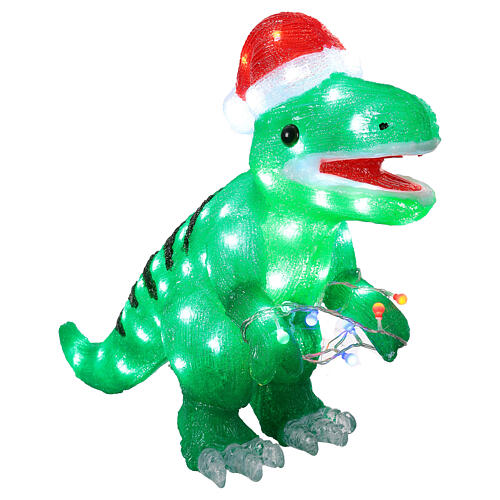 T-rex luminoso acrilico Natale 60x25x45 cm 80 LED interno esterno 3