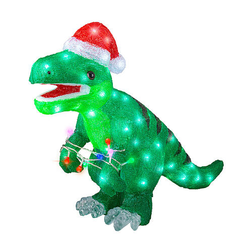 T-Rex luminoso acrílico Natal 60x25x45 cm 80 LEDs interior exterior 3