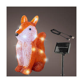 Lighted fox with 30 LEDs, acrylic, 12x6x12 in, for indoor/outdoor