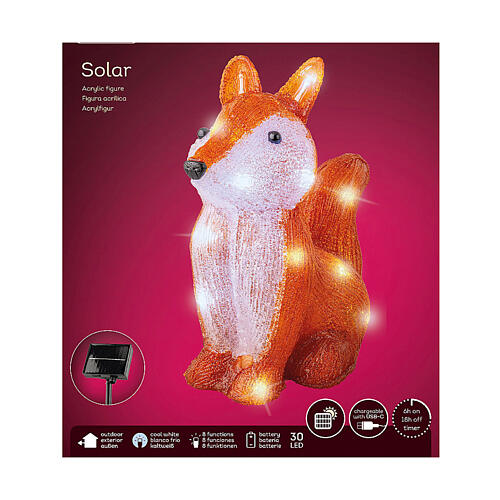 Lighted fox with 30 LEDs, acrylic, 12x6x12 in, for indoor/outdoor 3