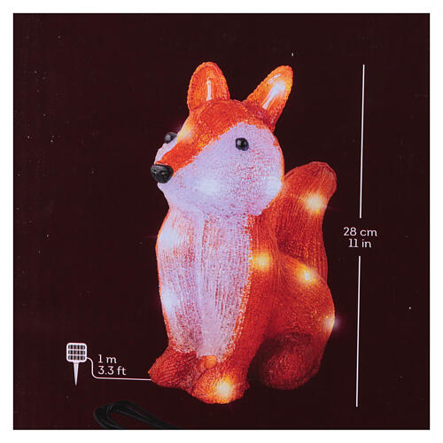 Lighted fox with 30 LEDs, acrylic, 12x6x12 in, for indoor/outdoor 5