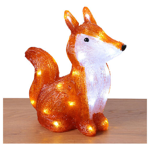 Acrylic luminous fox 30x15x30 cm 30 internal external LEDs 4