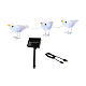 Set of 3 white birds with 30 solar LEDs, 2x6x4 in, outdoor decoration s4