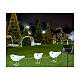 Set 3 uccellini bianchi luce solare 5x15x10 cm esterno 30 LED s1