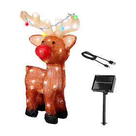 Christmas reindeer with 48 LEDs, acrylic, 12x6x18 in, acrylic indoor/outdoor decoration