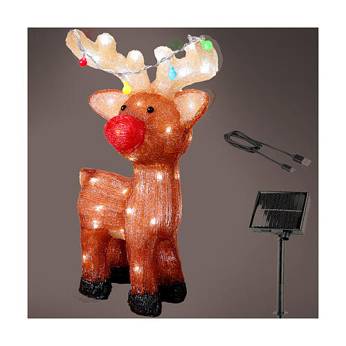 Christmas reindeer with 48 LEDs, acrylic, 12x6x18 in, acrylic indoor/outdoor decoration 1