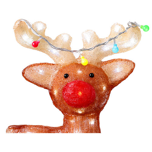 Christmas reindeer with 48 LEDs, acrylic, 12x6x18 in, acrylic indoor/outdoor decoration 4