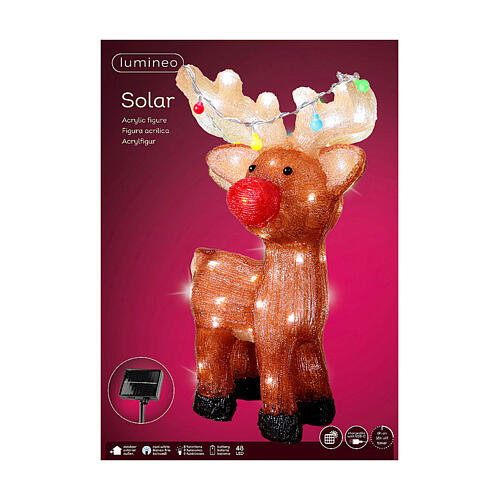Christmas reindeer with 48 LEDs, acrylic, 12x6x18 in, acrylic indoor/outdoor decoration 5
