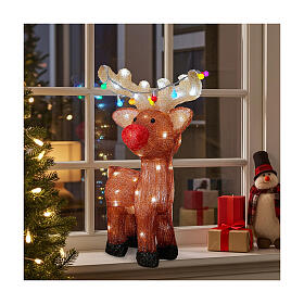 Renna 48 LED acrilico interno esterno 30x15x45 cm Natale