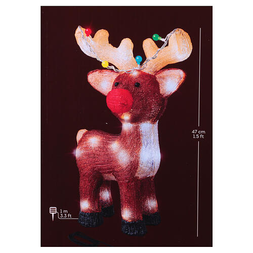 Renna 48 LED acrilico interno esterno 30x15x45 cm Natale 6