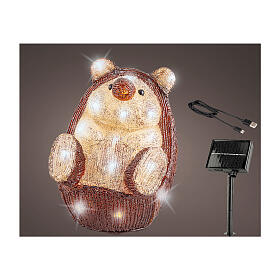 Acrylic lighted hedgehog, 30 LEDs, 8x10x10 in, idoor/outdoor