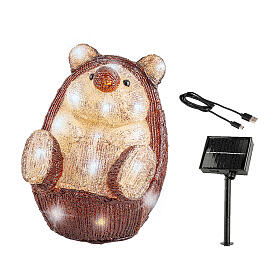 Acrylic lighted hedgehog, 30 LEDs, 8x10x10 in, idoor/outdoor