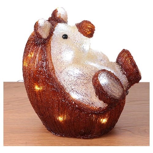 Acrylic lighted hedgehog, 30 LEDs, 8x10x10 in, idoor/outdoor 5