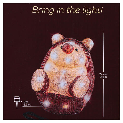 Jeż świecący - figurka akrylowa, 30 diod LED, 20 x 25 x 25 cm, do wewnątrz i na zewnątrz 4