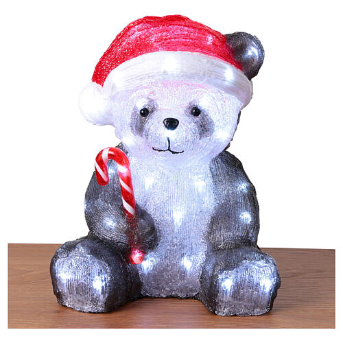 Panda natalizio luminoso 25x25x35 cm 50 LED uso interno esterno 4
