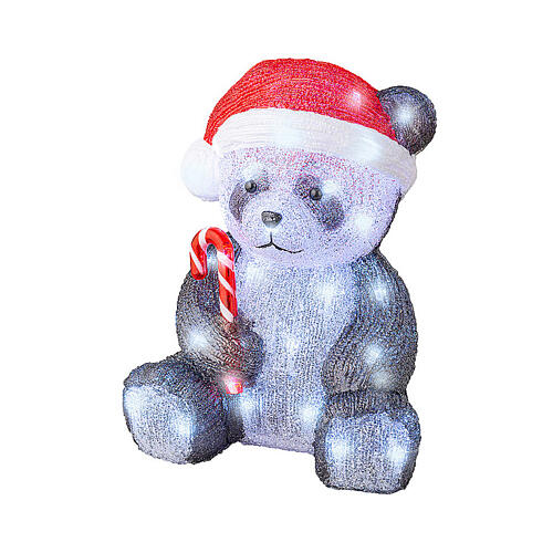 Panda natalizio luminoso 25x25x35 cm 50 LED uso interno esterno 6
