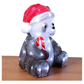 Panda luminoso de Natal 25x25x35 cm 50 LEDs para uso interno e externo