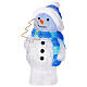 Bonhomme de neige Noël 20x20x45 cm 95 LEDs intérieur extérieur blanc bleu s7