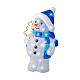 Pupazzo di neve Natale 20x20x45 cm 95 LED interno esterno bianco blu s2