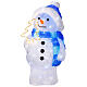 Pupazzo di neve Natale 20x20x45 cm 95 LED interno esterno bianco blu s4