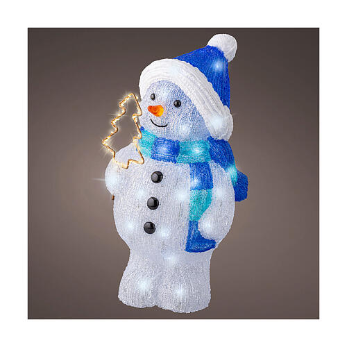 Christmas Snowman Decoration 20x20x45 cm 95 LED Indoor Outdoor White Blue 1
