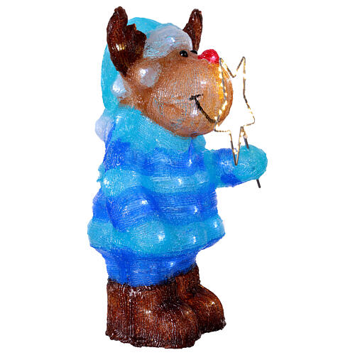 Acrylic Christmas reindeer with 105 LEDs, indoor/outdoor, 8x10x18 in 6