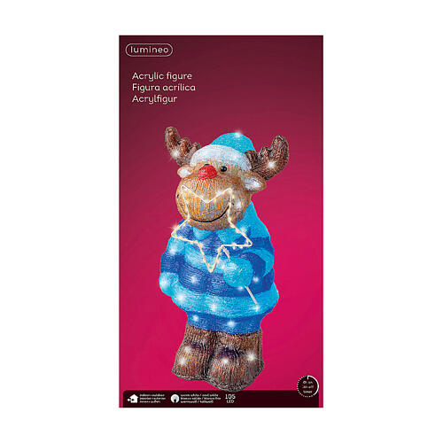 Christmas reindeer 20x25x45 cm 105 LED indoor outdoor use acrylic 7