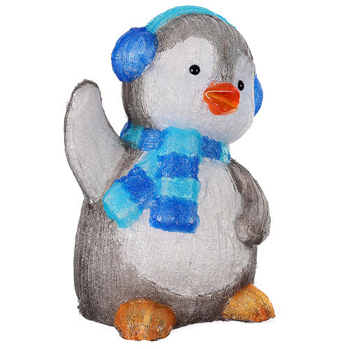 Christmas penguin with 70 LED lights, 12x14x18 in, acrylic figure, indoor/outdoor 5