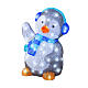 Christmas penguin with 70 LED lights, 12x14x18 in, acrylic figure, indoor/outdoor s2