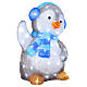 Christmas penguin with 70 LED lights, 12x14x18 in, acrylic figure, indoor/outdoor s3