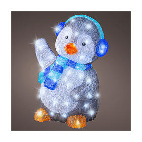 Pinguino 70 LED Natale 30x35x45 cm acrilico interno esterno
