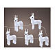 Set of 5 white reindeer 70 LEDs int and ext acrylic 5x15x20 cm s1