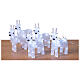 Set of 5 white reindeer 70 LEDs int and ext acrylic 5x15x20 cm s2