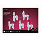 Set of 5 white reindeer 70 LEDs int and ext acrylic 5x15x20 cm s6